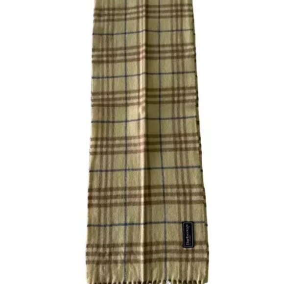 Burberrys Authentic Scarf Beige 100% Cashmere Unisex Scarf Made In England - Picture 3 of 8